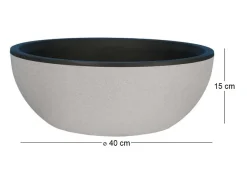 Riviera Macetero-Taza para maceta - granito - piedra Gris