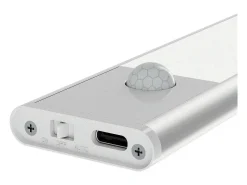 Ledkia Guirnalda Luminosa-TechBrey Barra LED 25cm con Sensor de Movimiento y Bateria Recargable USB C Transparente