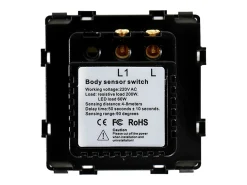 Ledkia Guirnalda Luminosa-TechBrey Interruptor Detector de Movimiento IR para Mecanismo Modern Negro