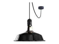 Sale Ledkia TechBrey Lámpara Colgante con Pantalla Aluminio para Exterior IP65 Eiva Elegant Creative-Cables PDENE50SM01PAM11VBL Negro