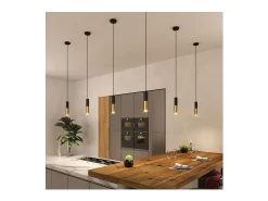 Hot Ledkia TechBrey Lámpara Colgante Creative-Cables Modelo PSMV_ Pantalla Doble Tub-E14 Negro