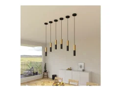 Hot Ledkia TechBrey Lámpara Colgante Creative-Cables Modelo PSMV_ Pantalla Doble Tub-E14 Negro