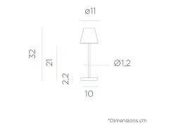Hot Newgarden TechBrey Lámpara de Mesa LED Lola Slim 30 Battery Gris