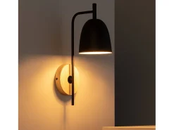 Ledkia Aplique Para Pared-TechBrey Lámpara de Pared de Madera y Metal Fresne Negro