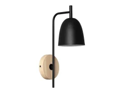 Ledkia Aplique Para Pared-TechBrey Lámpara de Pared de Madera y Metal Fresne Negro