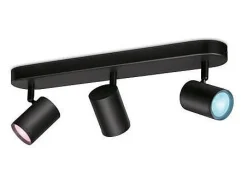 Ledkia Plafón-TechBrey Lámpara de Techo LED Regulable RGB Smart WiFi+Bluetooth 4.9W Tres Focos WiZ Imageo Negro