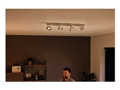 Ledkia TechBrey Lámpara de Techo LED Regulable WarmGlow 4x4.5W PHILIPS Clockwork Transparente New