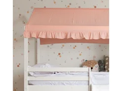 Techo para litera litera Casita algodón 70x198/154x133cm Rosa