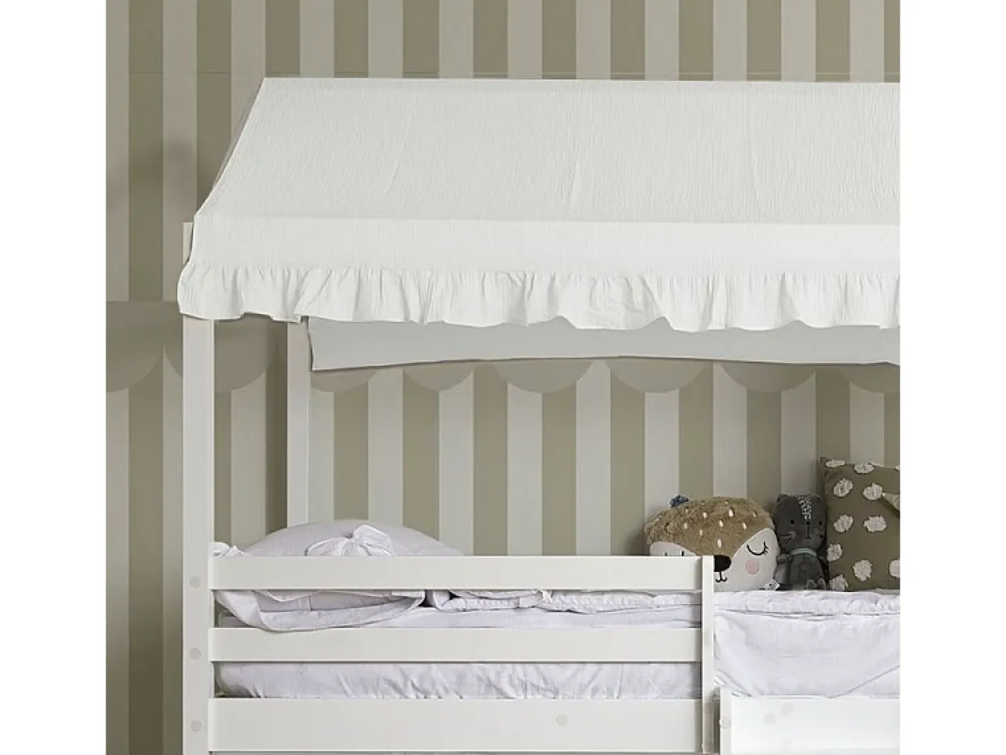 Ropa De Cama-Techo para litera litera Casita 105 algodón 70x189/164x133cm Blanco