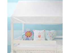 Techo para litera Montessori algodón 167x133/196x90cm Blanco Outlet