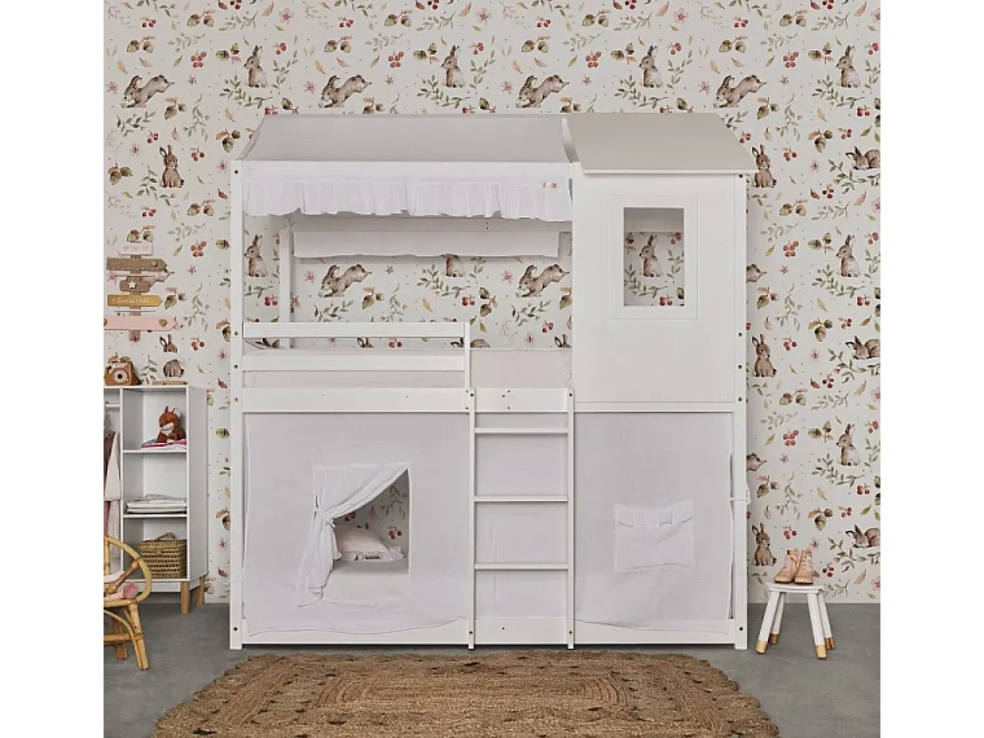 Best Techo para litera Montessori algodón 90x196cm Blanco