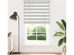 Sale Tejido para estor cebra claro ancho 125,9 cm poliéster Gris