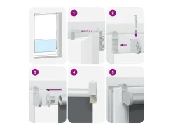 Tejido para estor enrollable opaco ancho 116,6 cm poliéster Blanco Discount