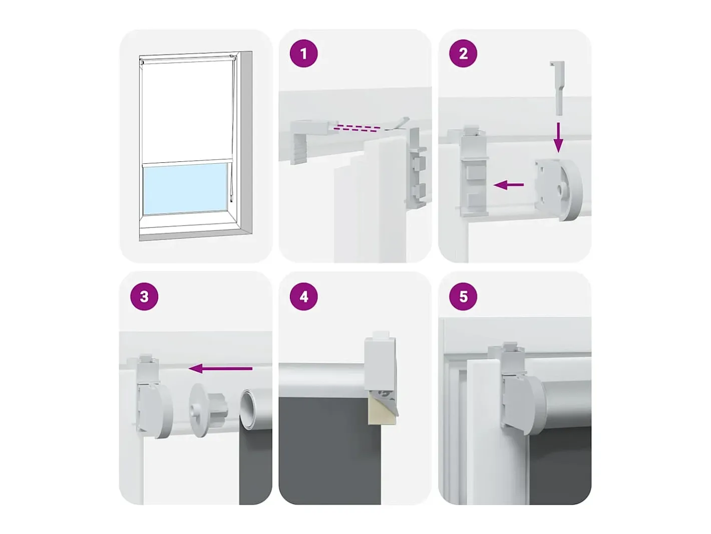 Tejido para estor enrollable opaco ancho 116,6 cm poliéster Blanco Discount
