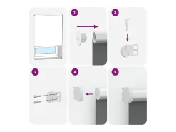 Tejido para estor enrollable opaco ancho 116,6 cm poliéster Blanco Discount