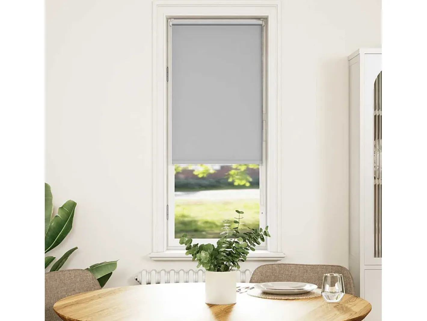 Tejido para estor enrollable opaco ancho 45,7 cm poliéster Gris Outlet