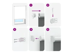 Ropa De Casa-Tejido para estor enrollable opaco ancho 136,6 cm poliéster Blanco