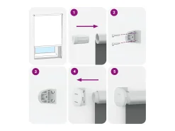 Tejido para estor enrollable opaco ancho 80,7 cm poliéster Blanco Hot