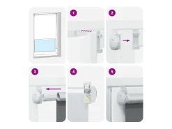 Tejido para estor enrollable opaco ancho 80,7 cm poliéster Blanco Hot