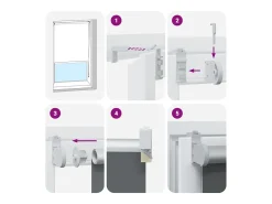 Outlet Tejido para estor enrollable opaco ancho 126,6 cm poliéster Gris