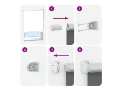 Tejido para estor enrollable opaco ancho 80,7 cm poliéster Gris Clearance
