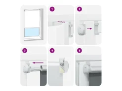 Tejido para estor enrollable opaco ancho 75,7 cm poliéster Blanco Clearance