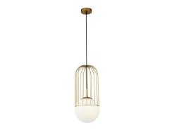 Maytoni Lámpara Suspendida-Telford Lámpara Colgante de Techo Cage Oro, 1 Luz, E27 Dorado