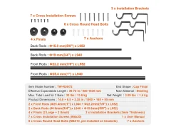 Tendones de Cortinas de Doble Vara SucceBuy, Longitud Ajustable de 36 a 72 Pulgadas, Terminos de Tapón Negro Sale