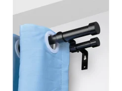 Tendones de Cortinas de Doble Vara SucceBuy, Longitud Ajustable de 36 a 72 Pulgadas, Terminos de Tapón Negro Sale