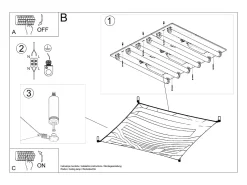 Outlet Sollux Lighting Tessuto Decorativo A Filo Bianco Chiaro G13 Tejido Rasante Decorativo Claro G13 Blanco
