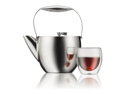 Bodum Presentación Y Servicio-Tetera Columbia de Vidrio 1,5 L - Diseño Elegante y Resistente al Calor Gris