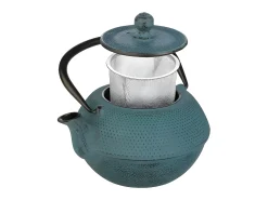 Tetera de hierro fundido de 1,2L con filtro removible de acero inoxidable Azul New