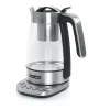 Presentación Y Servicio-Tetera eléctrica Muse MS-320T 1,2L acero inoxidable con infusor, control de temperatura 80-100°C, apagado automático y función mantener caliente