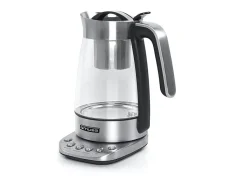 Presentación Y Servicio-Tetera eléctrica Muse MS-320T 1,2L acero inoxidable con infusor, control de temperatura 80-100°C, apagado automático y función mantener caliente