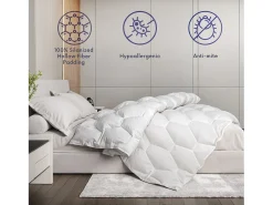 The White Stone Ropa De Cama-Edredón 4 Estaciones con Clip 135x200 cm | 150 g Verano + 250 g Otoño | Fibra Soft Blanco