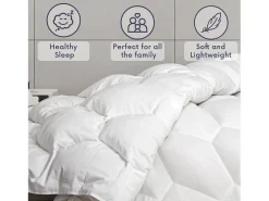 The White Stone Ropa De Cama-Edredón 4 Estaciones con Clip 140x200 cm | 150 g Verano + 250 g Otoño | Fibra Soft Blanco