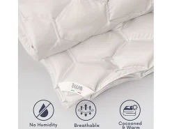 The White Stone Ropa De Cama-Edredón de Invierno 200x200 cm 400 g | Fibra Soft cálida | Microfibra blanca Blanco
