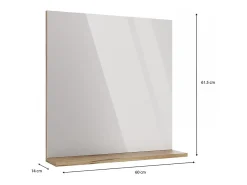 TOPESHOP TIGO - Espejo de baño con estante tigo 60x61,5 cm Color natural oscuro
