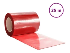 Clearance Tira de cortina para puertas PVC 300x2,6 mm 25 m ES116141 Rojo