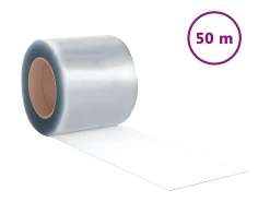 Tira de cortina para puertas PVC 200x1,6 mm 50 m ES410729 Transparente
