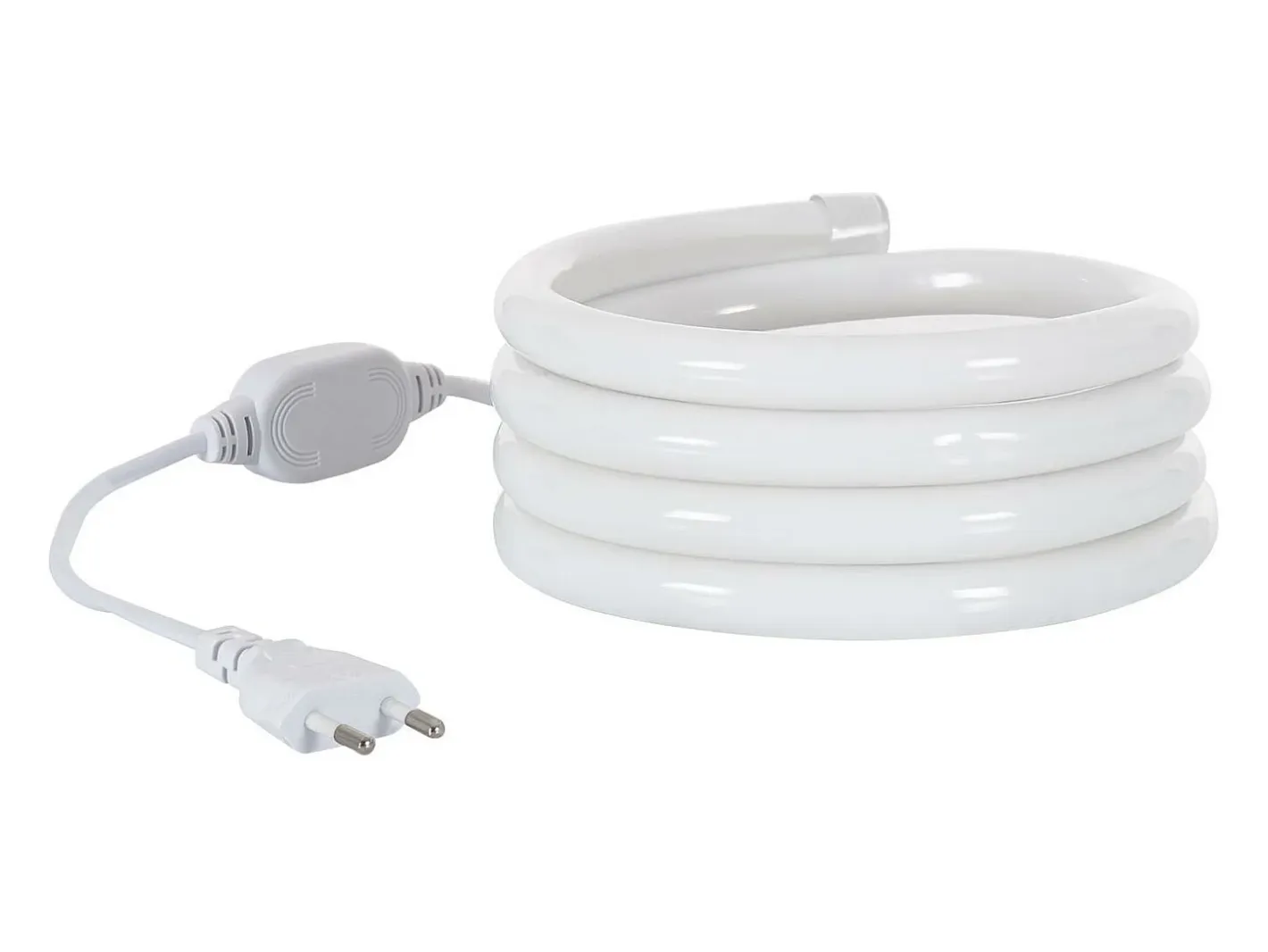 Ledkia Tira LED Neón Regulable 220V Cálido Circular 360 9W/m Corte 100cm IP67 a Medida 2 m Blanco Outlet
