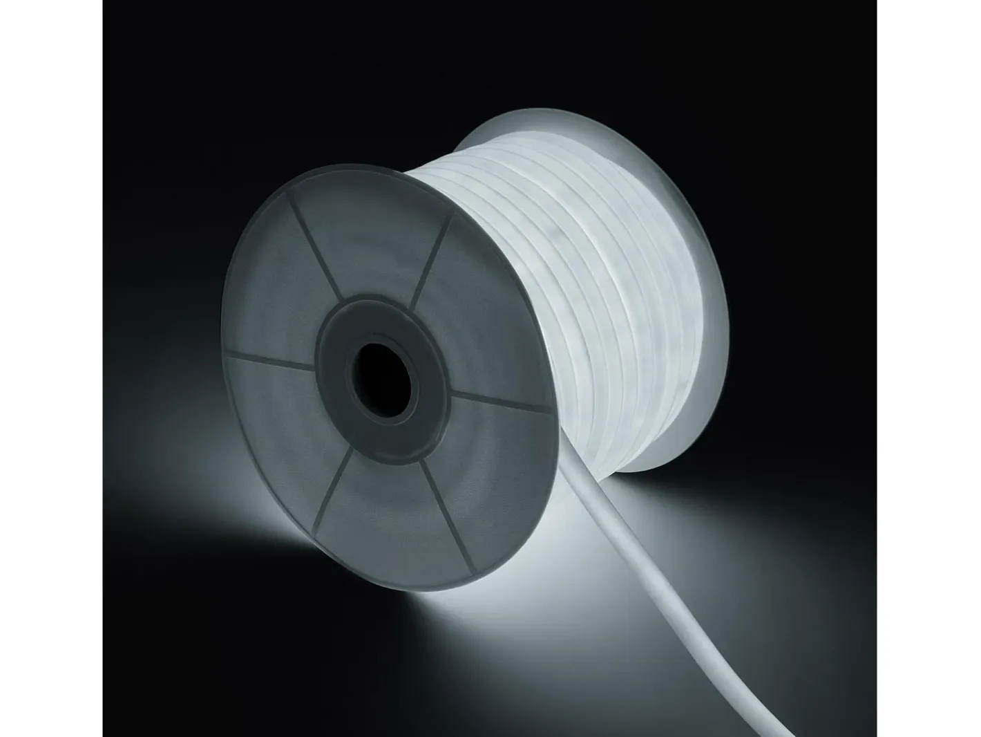 Ledkia Iluminación Exterior-Tira LED Neón Regulable 220V BOBINA 50m Frío Circular 360 9W/m Corte 100cm IP67 Frío Blanco