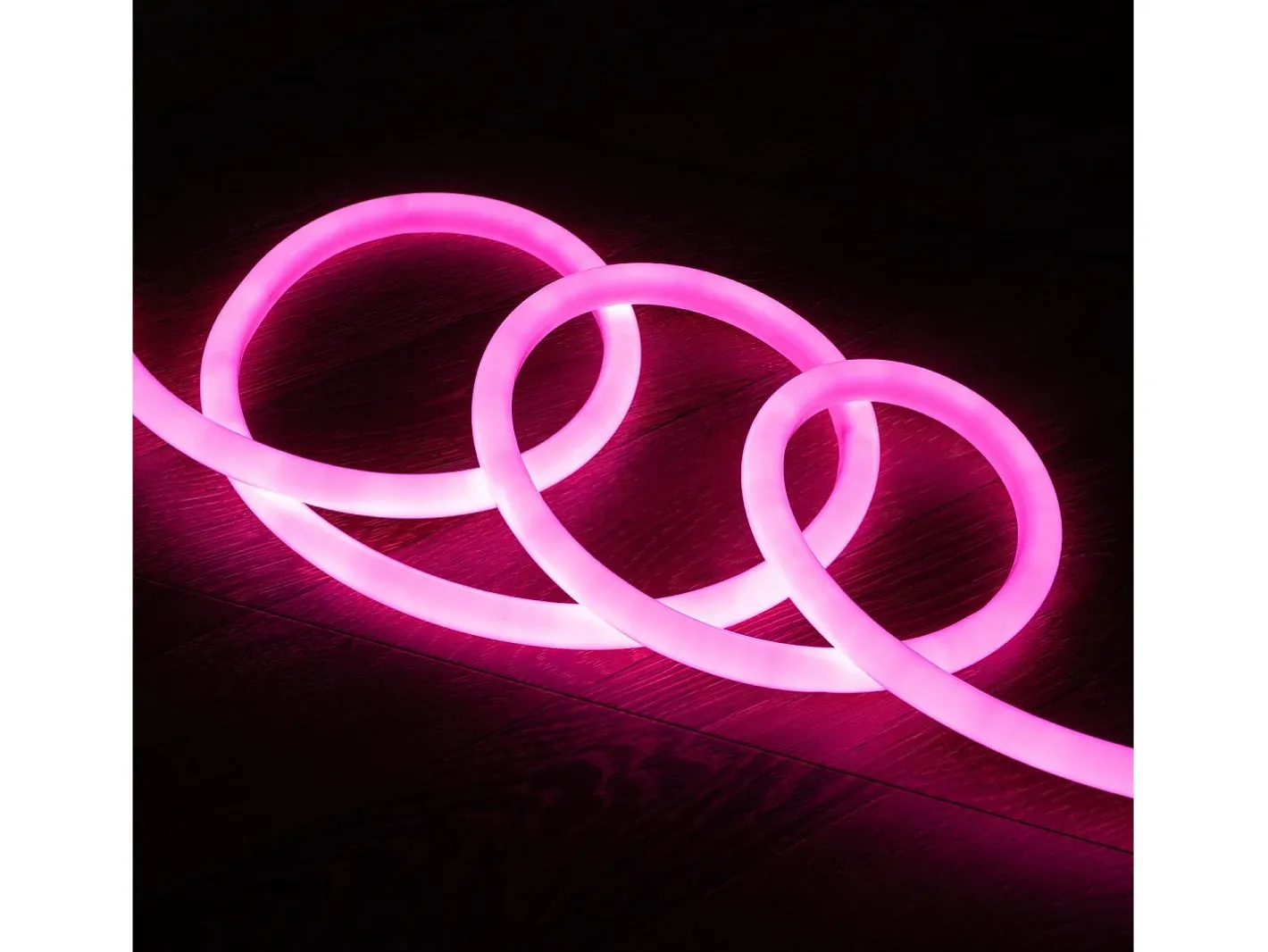 Outlet Ledkia Tira LED Neón Regulable 220V Rosa Circular 360 9W/m Corte 100cm IP67 a Medida 1 m Blanco