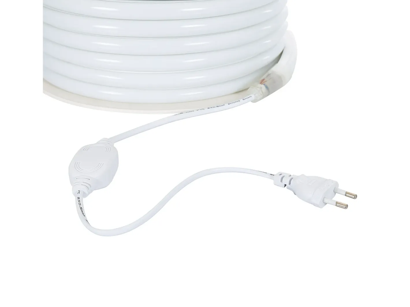 Ledkia Iluminación Exterior-Tira LED Neón Regulable 220V BOBINA 50m Frío Semicircular 180 9W/m Corte 100cm IP67 6000K Frío Blanco