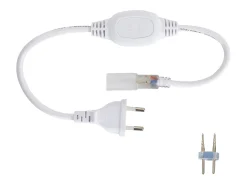Ledkia Tira LED Neón Regulable 220V Rojo Circular 360 9W/m Corte 100cm IP67 a Medida 5 m Blanco