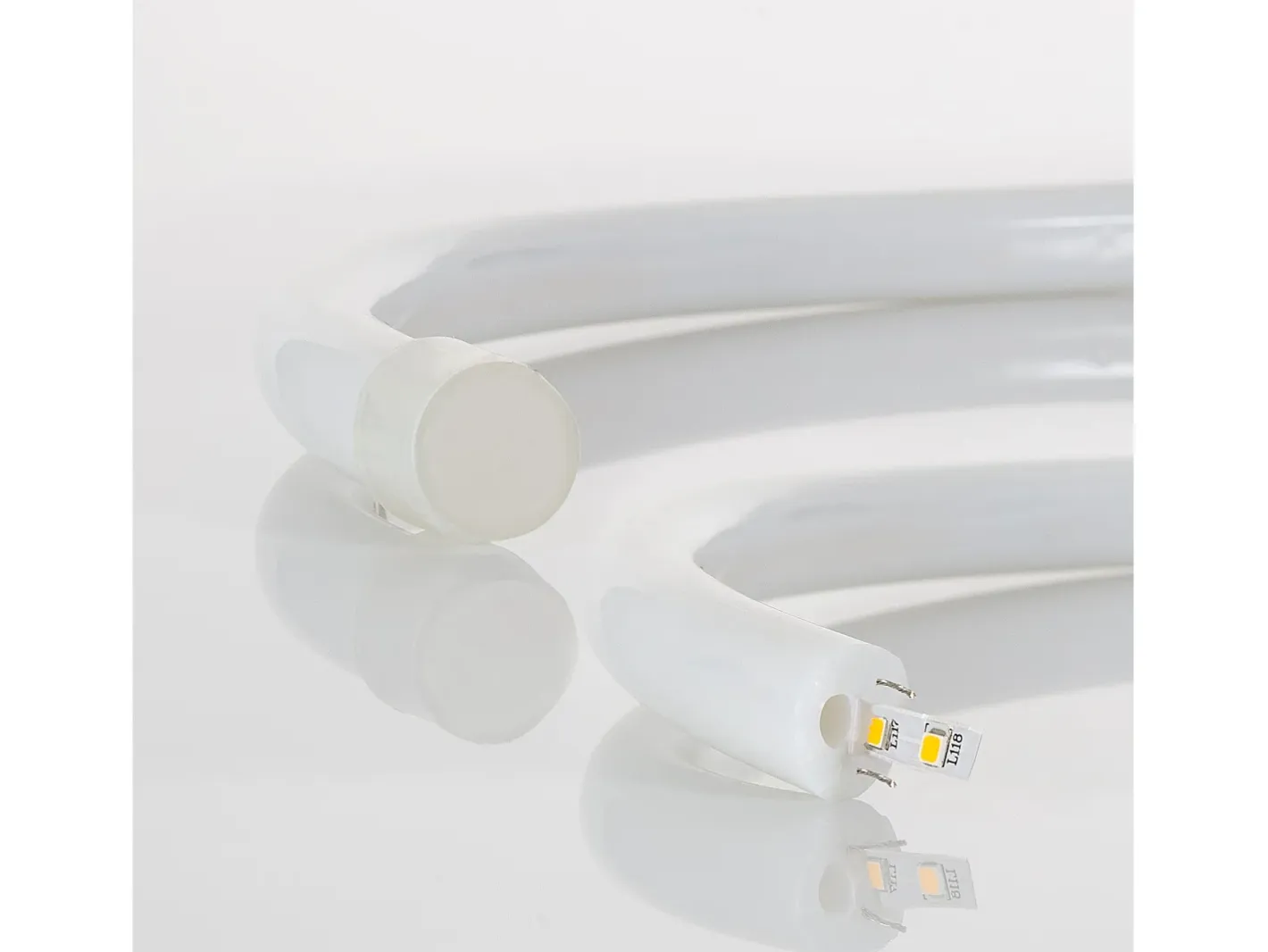 Best Ledkia Tira LED Neón Regulable 220V Naranja Circular 360 9W/m Corte 100cm IP67 a Medida 5 m Blanco