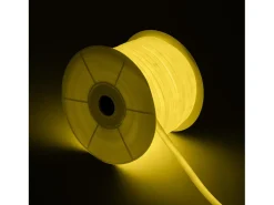 Ledkia Guirnalda Luminosa-Tira LED Neón Regulable 220V BOBINA 50m Amarillo Circular 360 9W/m Corte 100cm IP67 Amarillo Blanco