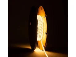 Discount Ledkia Tira LED Regulable 220V SMD Autorectificada 120 LED/m BOBINA 20m 12W/m 1080lm/m Superestrecha Ancho 6.5mm Corte 10cm IP65 2700K Cálido Blanco