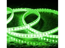 Ledkia Tira LED Regulable 220V SMD 120 LED/m Color 8.5W/m Ancho 12mm Corte 20cm IP65 a Medida Verde 5 m Blanco New