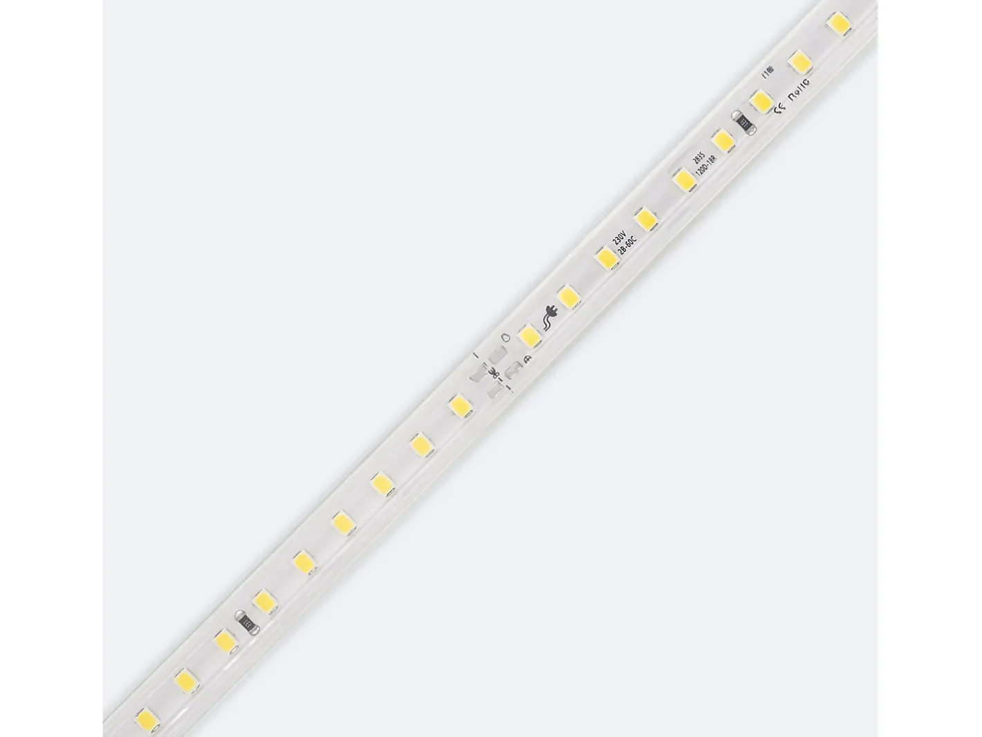 Hot Ledkia Tira LED Regulable 220V SMD 120 LED/m Color 8.5W/m Ancho 12mm Corte 20cm IP65 a Medida Rojo 3 m Blanco